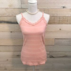 ⚜️ Faded Glory Light Pink Lace Tank Top - Size L